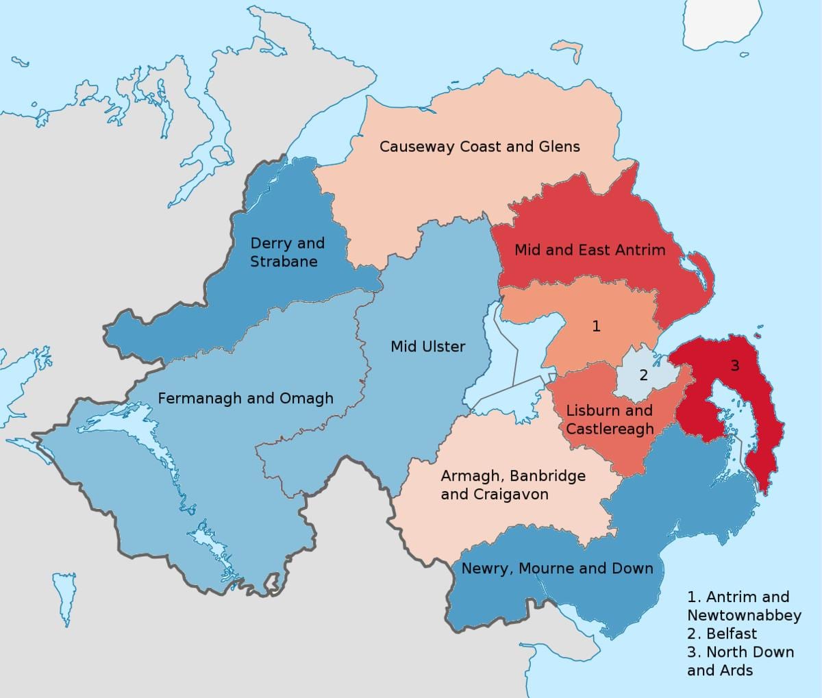 北爱尔兰的上一个地图
