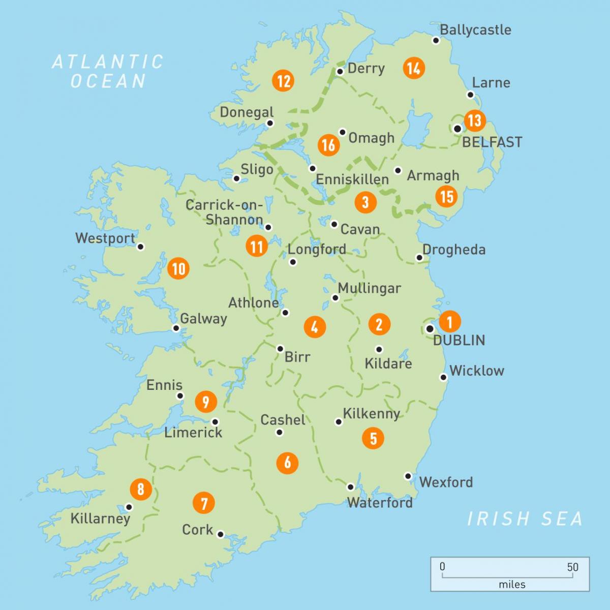 爱尔兰在地图