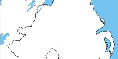 空白的地图的北爱尔兰