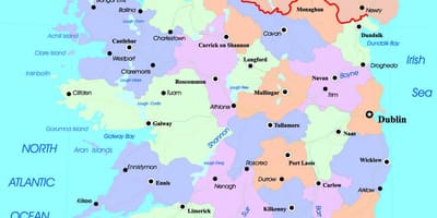 政治地图的爱尔兰大不列颠及北爱尔兰联合王国