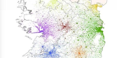 爱尔兰人口密度地图