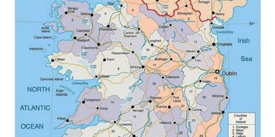 地图的爱尔兰有城市