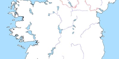 地图上的空白的地图爱尔兰的河流
