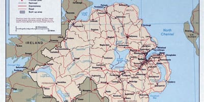 地图的路线图的爱尔兰大不列颠及北爱尔兰联合王国